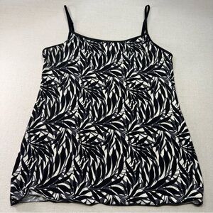Jockey Black and White Leaf Pattern Camisole - Size Large